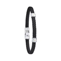 Jourdan Bracelet HUDSON FZ140NOH - Bracelet En Acier et Or 750 Homme | Homme Bracelet