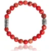 Lauren Steven Bracelet Design ML056 - Bracelet En Pierre Naturelle Pierre Impériale Rouge Homme | Homme Bracelet