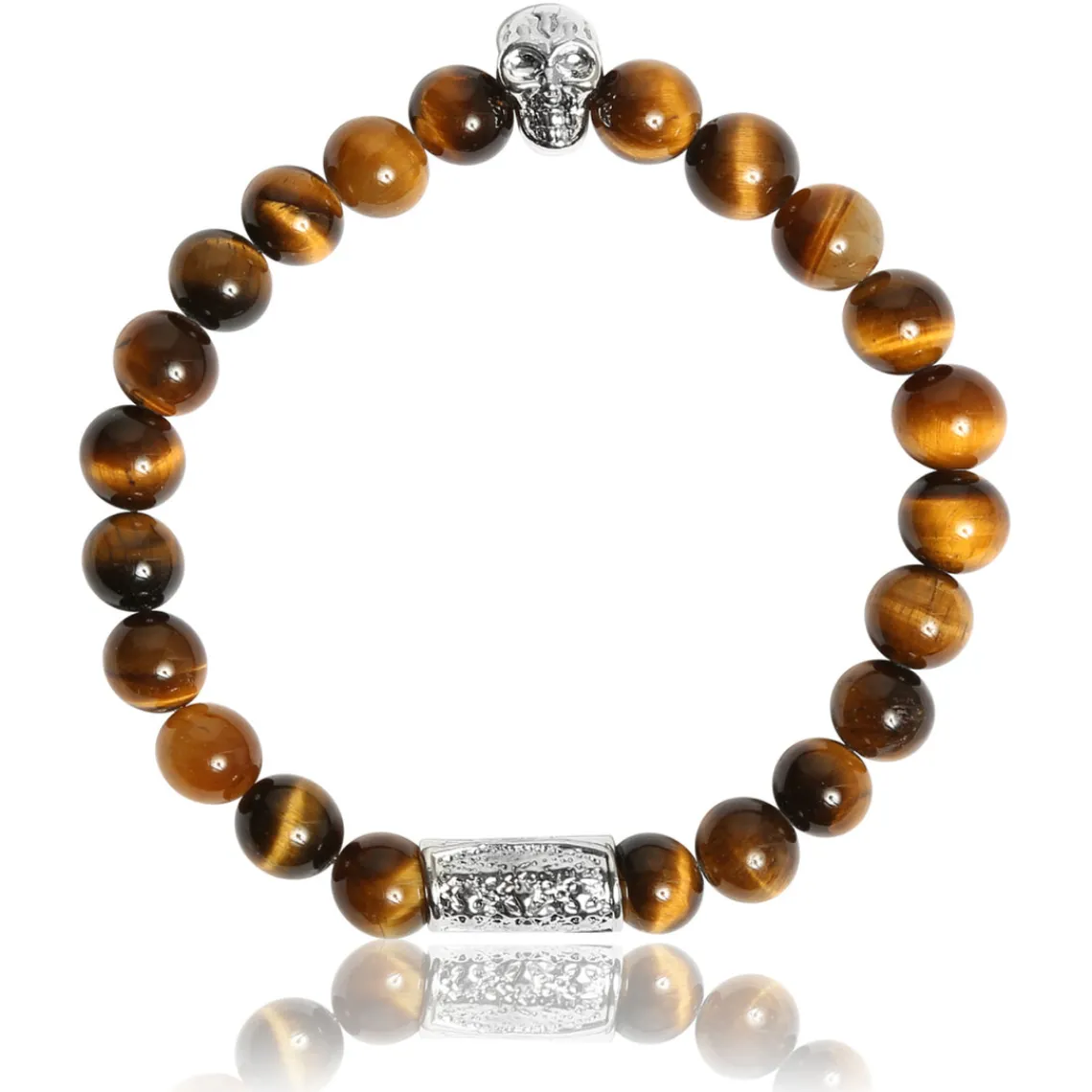 Lauren Steven Bracelet Design ML001 - Bracelet En Pierre Naturelle Oeil de Tigre Homme | Homme Bracelet