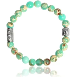Lauren Steven Bracelet Design ML063 - Bracelet En Pierre Naturelle Jade Homme | Homme Bracelet