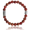 Lauren Steven Bracelet Design ML076 - Bracelet En Pierre Naturelle Jaspe Rouge Homme | Homme Bracelet