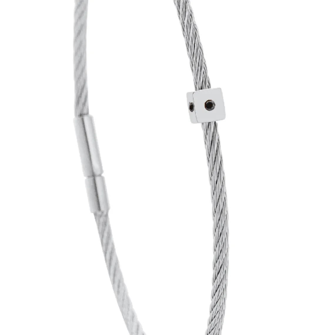 Torrence Bijoux Bracelet acier motif cube avec 3 diamants noir 1 mm | Femme Bracelet