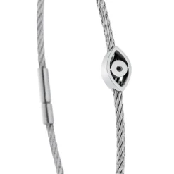 Torrence Bijoux Bracelet acier motif oeil avec diamant noir 1 mm | Femme Bracelet