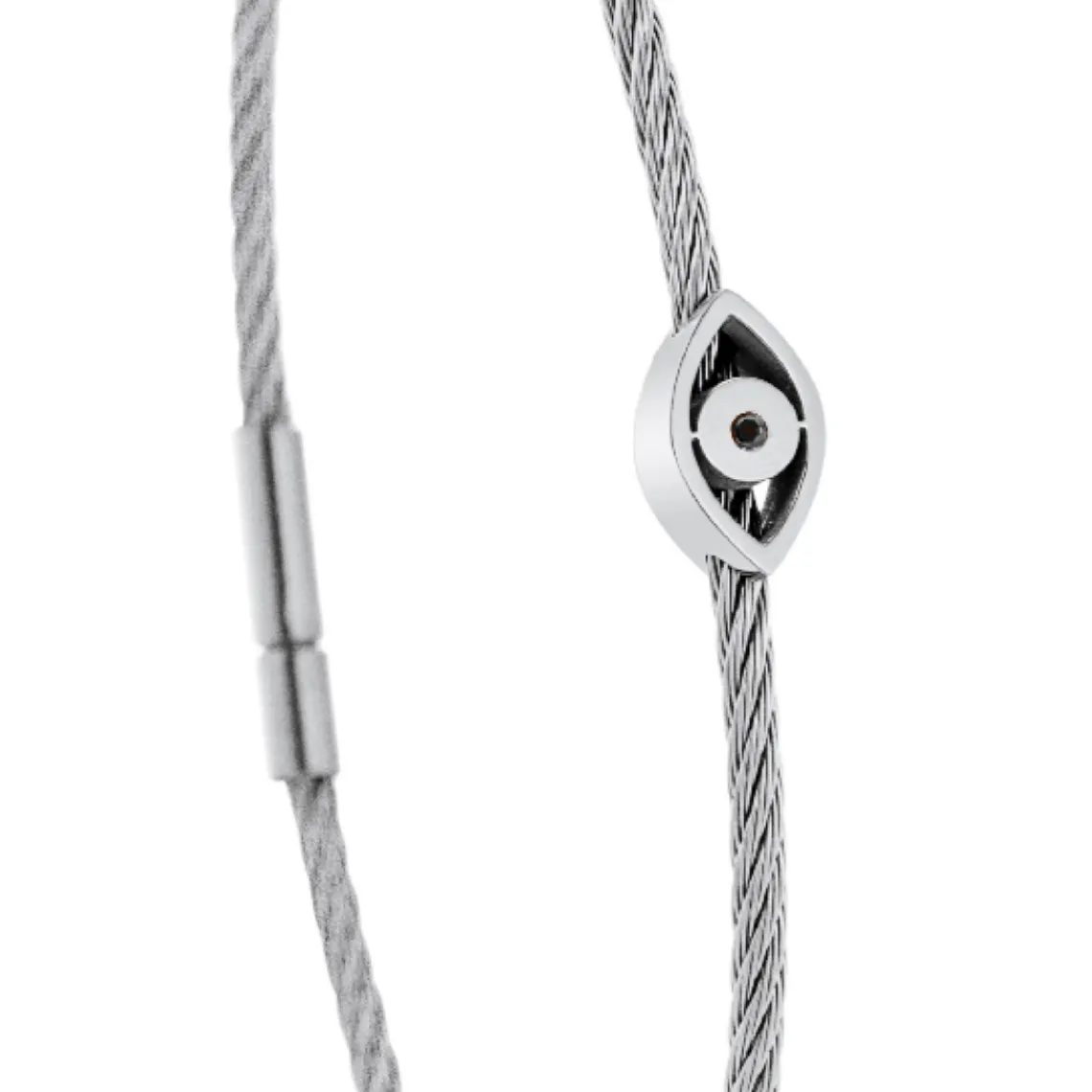 Torrence Bijoux Bracelet acier motif oeil avec diamant noir 1 mm | Femme Bracelet