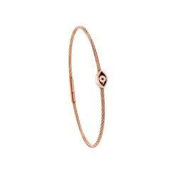 Torrence Bijoux Bracelet acier rose motif oeil avec diamant noir 1 mm | Femme Bracelet