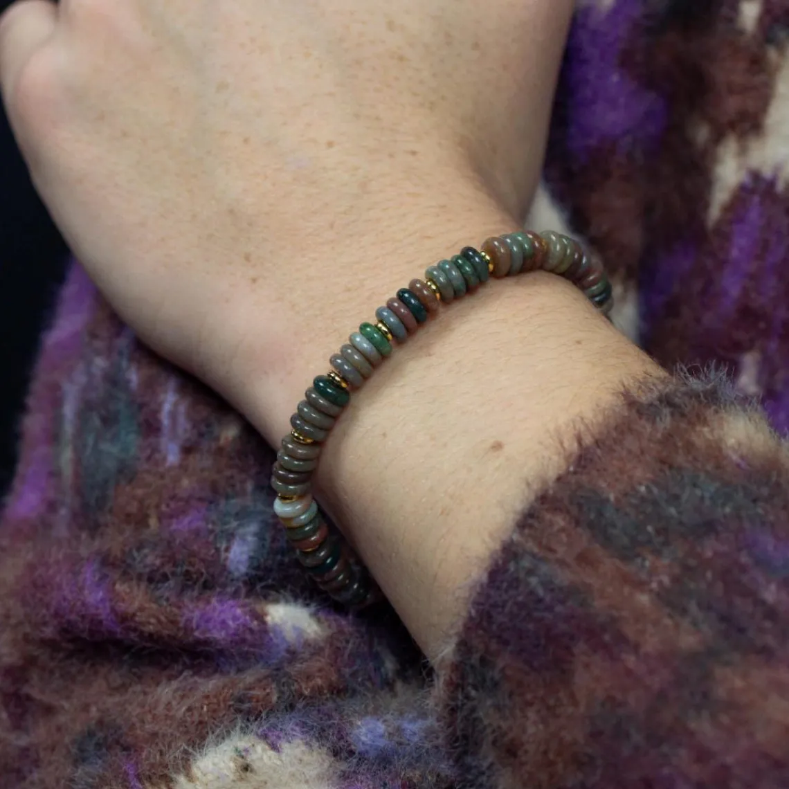 Sloya Bracelet Blima en pierres Agate Indienne | Femme Bracelet