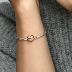 Pandora Bracelet Cœur & Maille Serpent Moments | Femme Bracelet