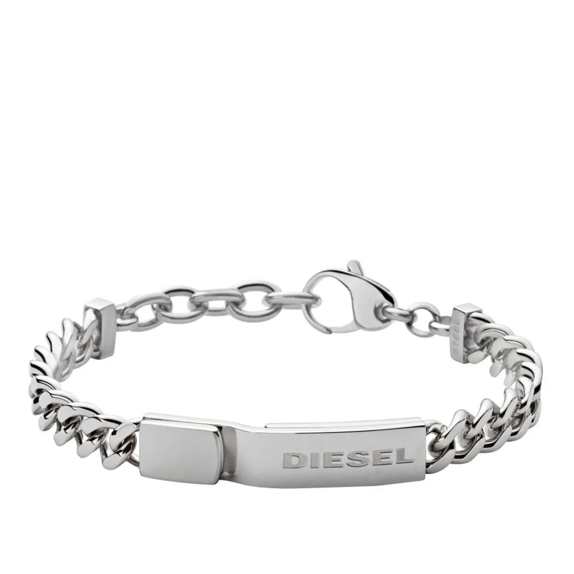 Diesel Bijoux Bracelet Diesel Stacked DX0966040 - Bracelet Gourmette Chromée Homme | Homme Bracelet