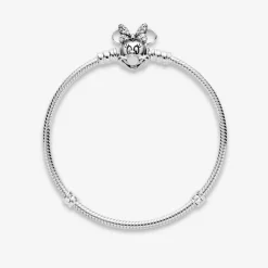 Pandora Bracelet Disney x Maille Serpent Fermoir Disney Moments Pavé Minnie | Femme Bracelet
