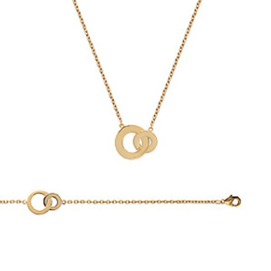 Maison de la Bijouterie Bracelet fantaisie double rond femme plaqué or UYZZ64ZV | Femme Bracelet