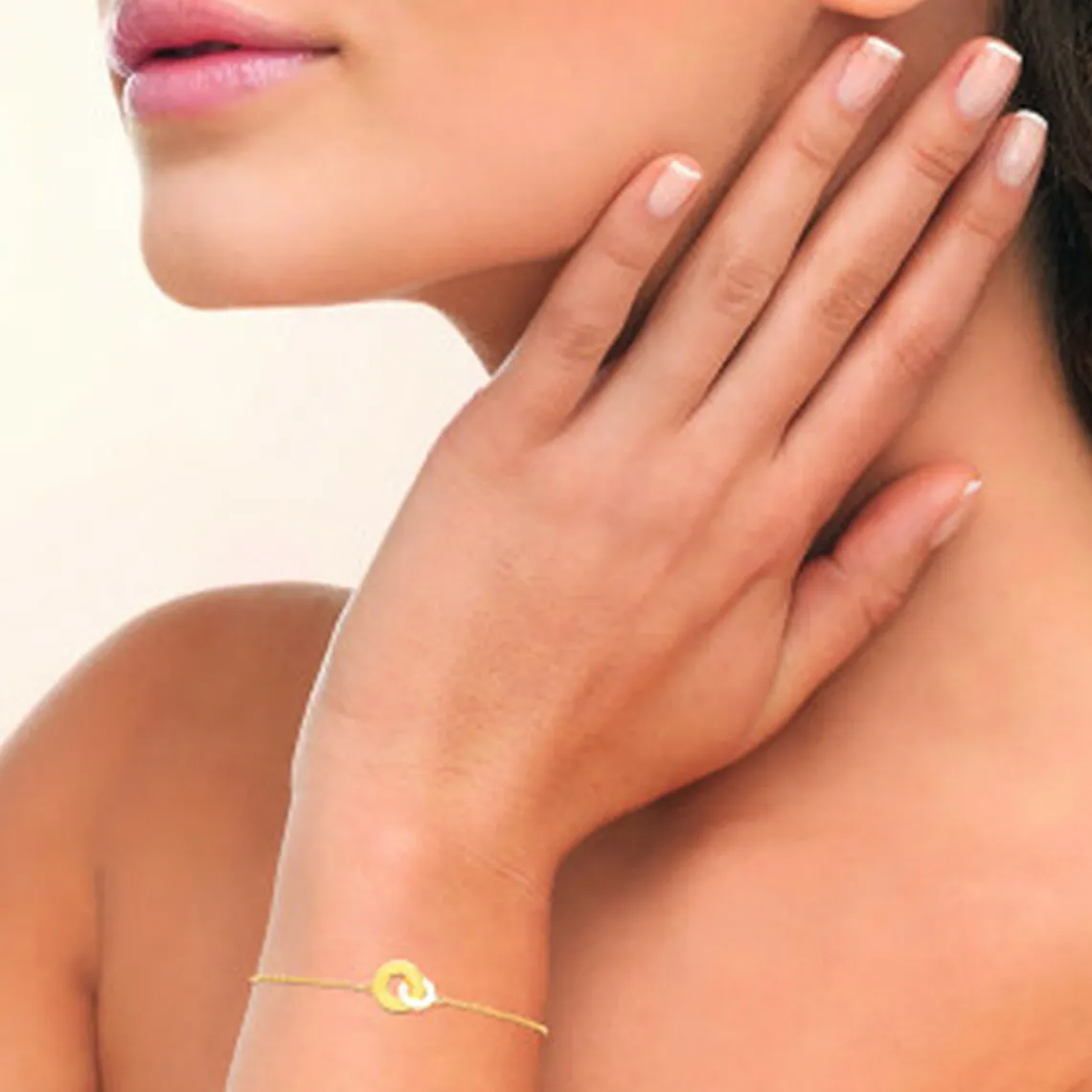 Maison de la Bijouterie Bracelet fantaisie double rond femme plaqué or UYZZ64ZV | Femme Bracelet