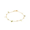 Maison de la Bijouterie Bracelet fantaisie femme cristal vert plaqué or UW404YZV | Femme Bracelet