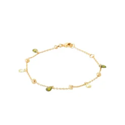 Maison de la Bijouterie Bracelet fantaisie femme cristal vert plaqué or UW404YZV | Femme Bracelet