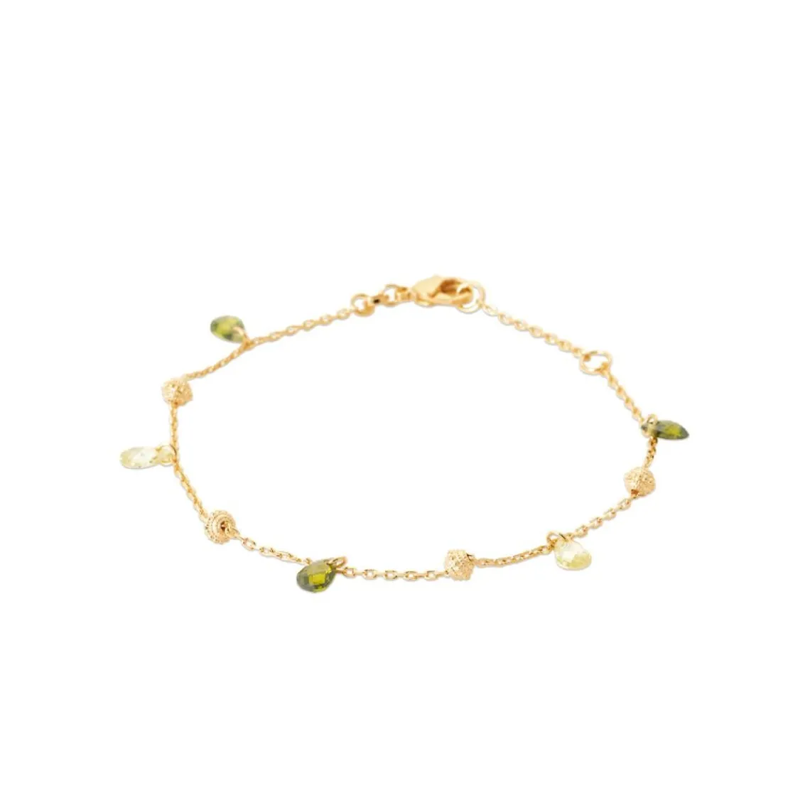 Maison de la Bijouterie Bracelet fantaisie femme cristal vert plaqué or UW404YZV | Femme Bracelet