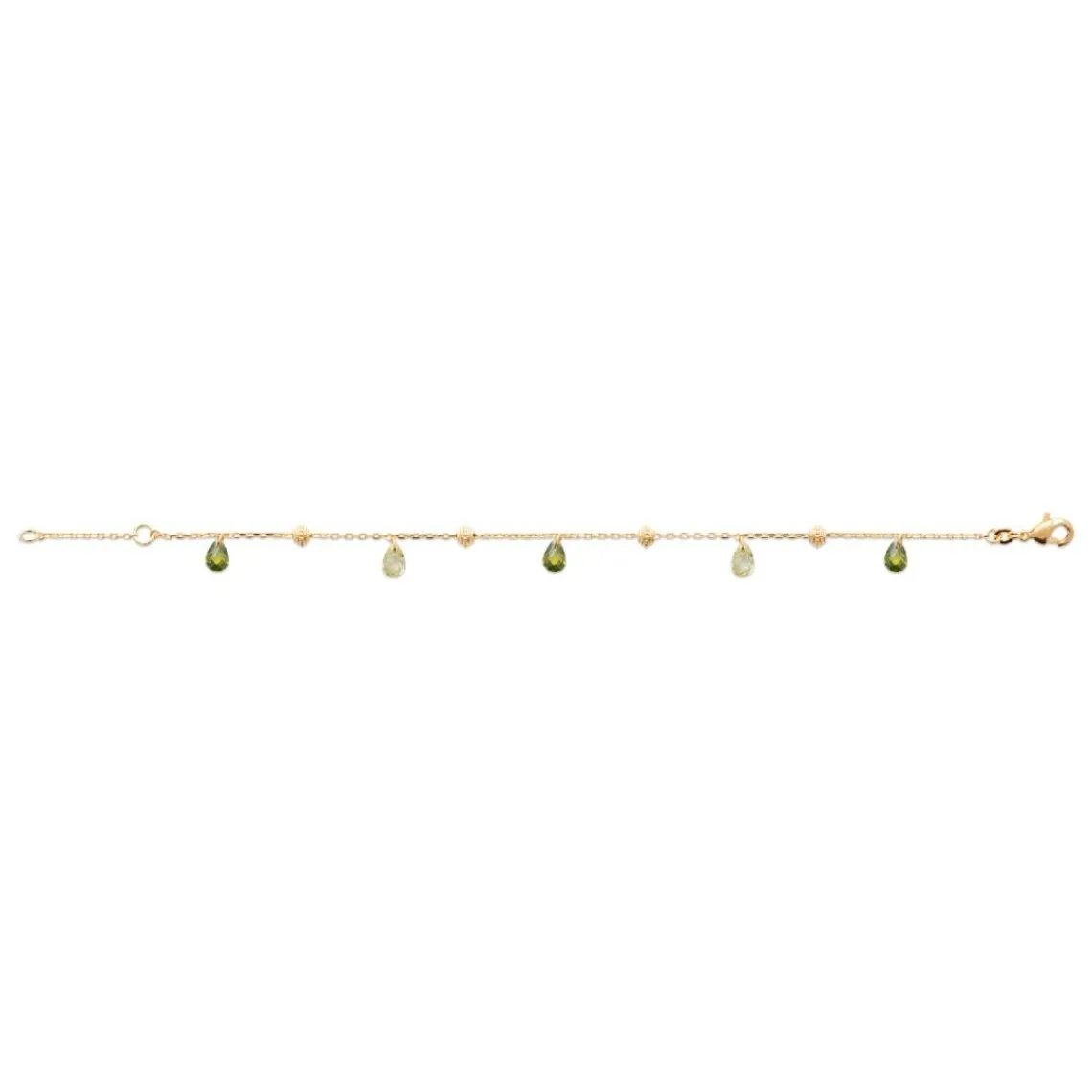 Maison de la Bijouterie Bracelet fantaisie femme cristal vert plaqué or UW404YZV | Femme Bracelet