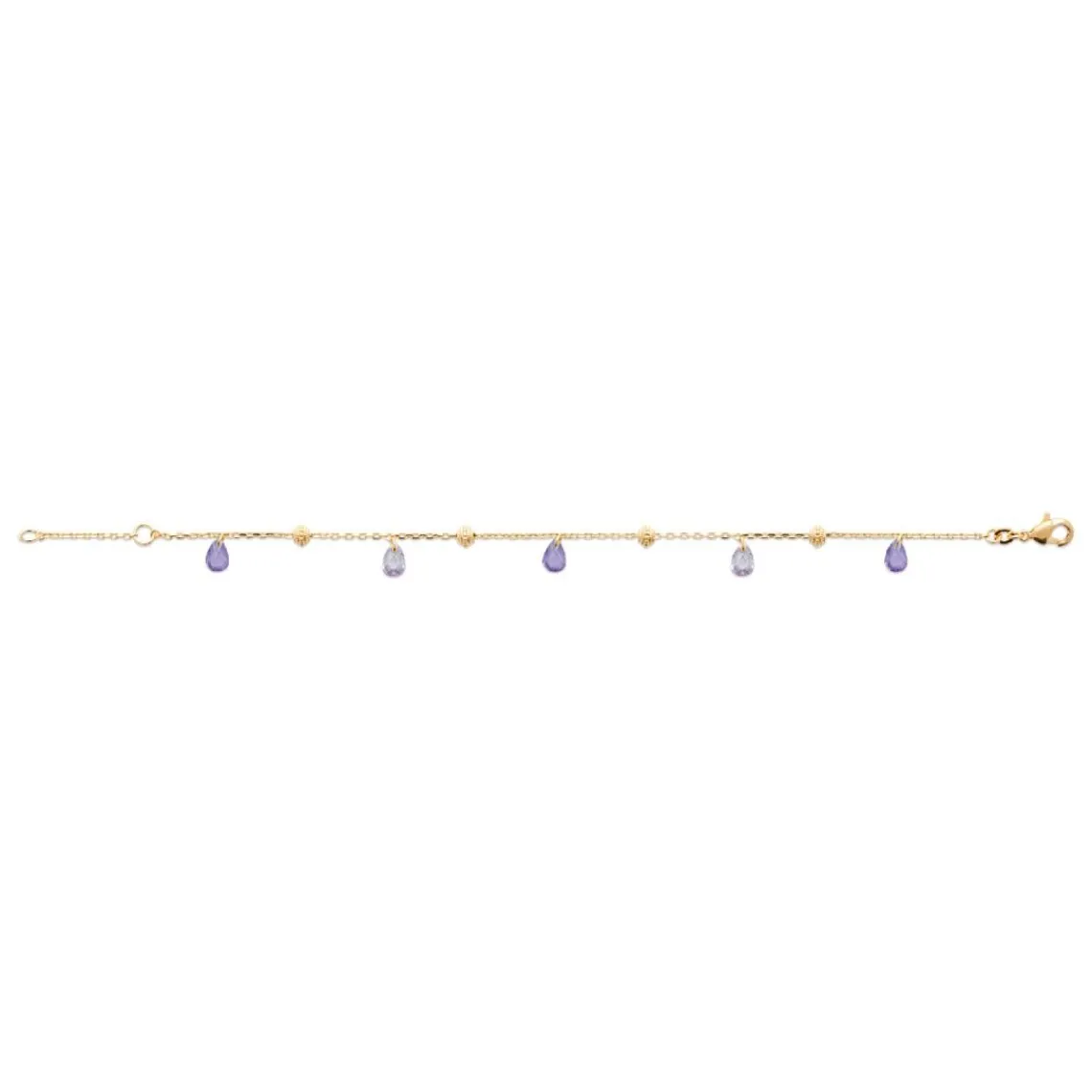 Maison de la Bijouterie Bracelet fantaisie femme cristal violet plaqué or UW404ZZV | Femme Bracelet