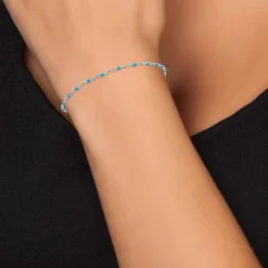 Angèle M Bijoux Bracelet Femme Angèle M - B2381-BLEU Acier Argent | Femme Bracelet