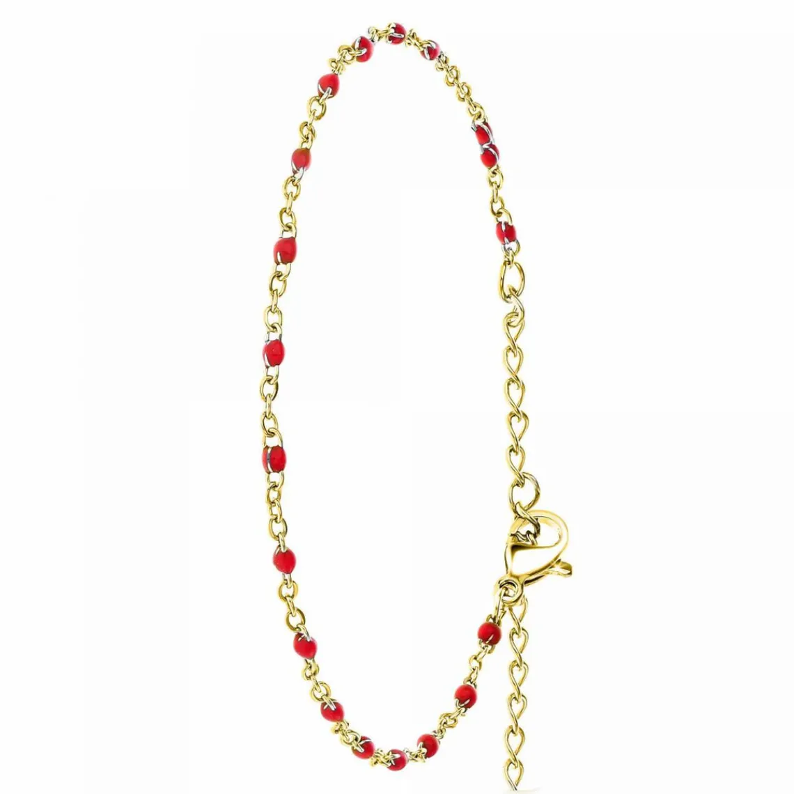 Angèle M Bijoux Bracelet Femme Angèle M - B2395-ROUGE Acier Doré | Femme Bracelet