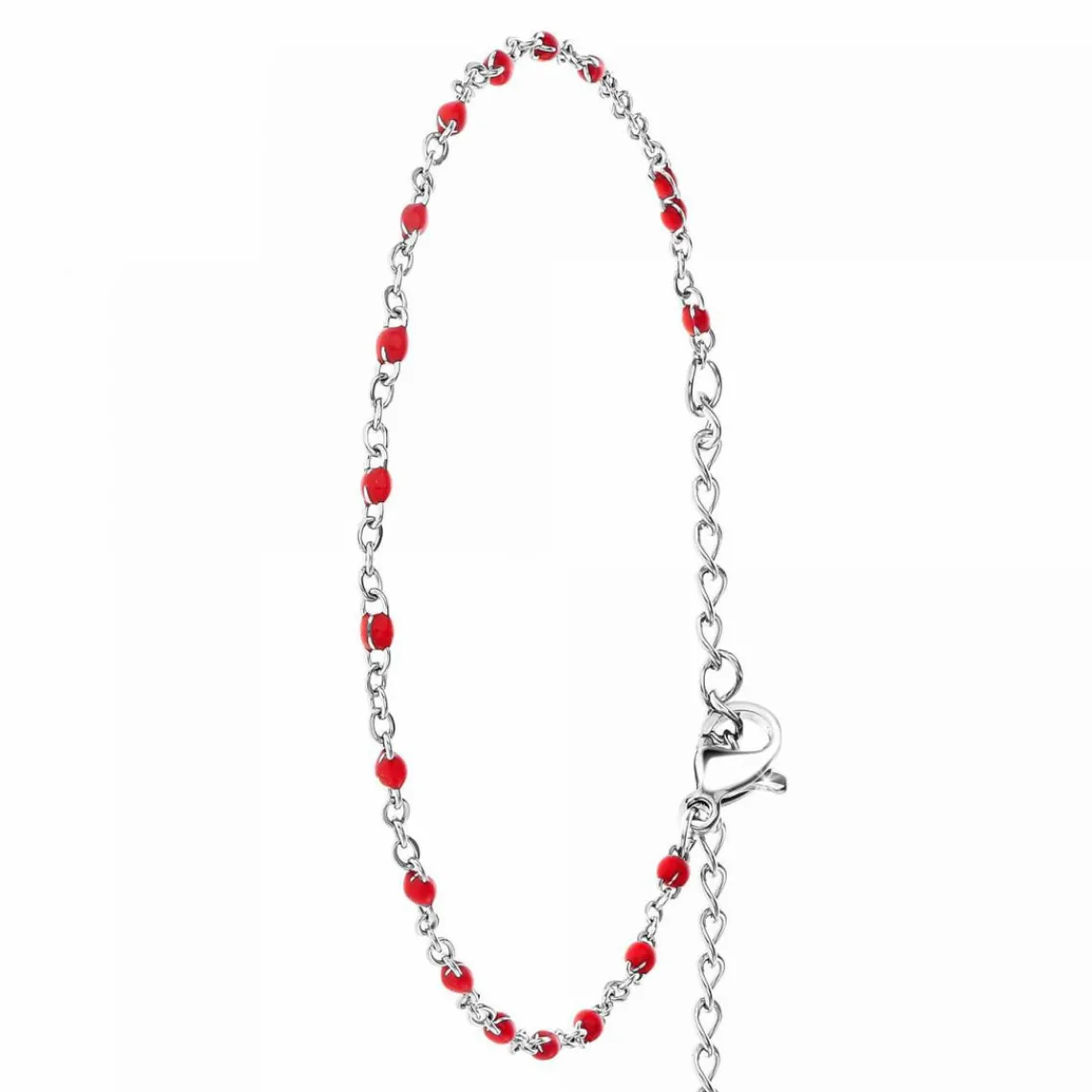 Angèle M Bijoux Bracelet Femme Angèle M - B2381-ROUGE Acier Argent | Femme Bracelet