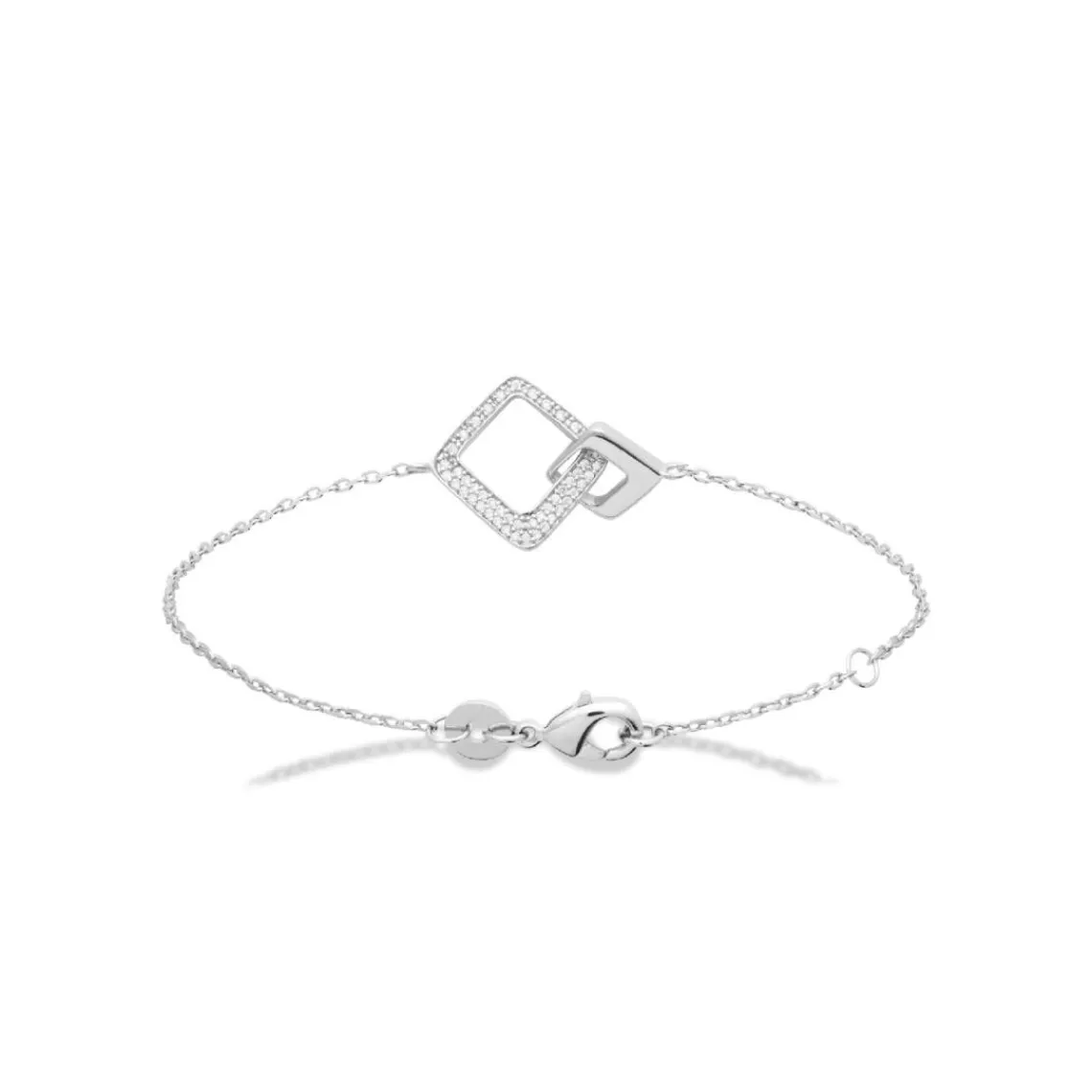 Maison de la Bijouterie Bracelet femme argent double carré oxyde VW3WZVZV | Femme Bracelet