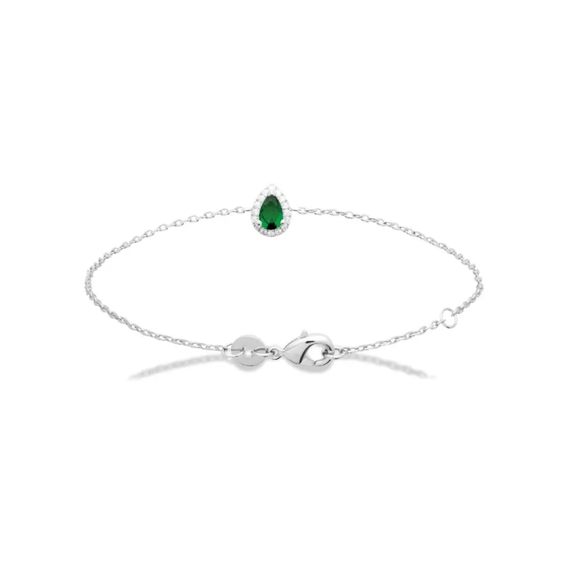 Maison de la Bijouterie Bracelet femme argent pierre goutte verte VW3UUYZV | Femme Bracelet
