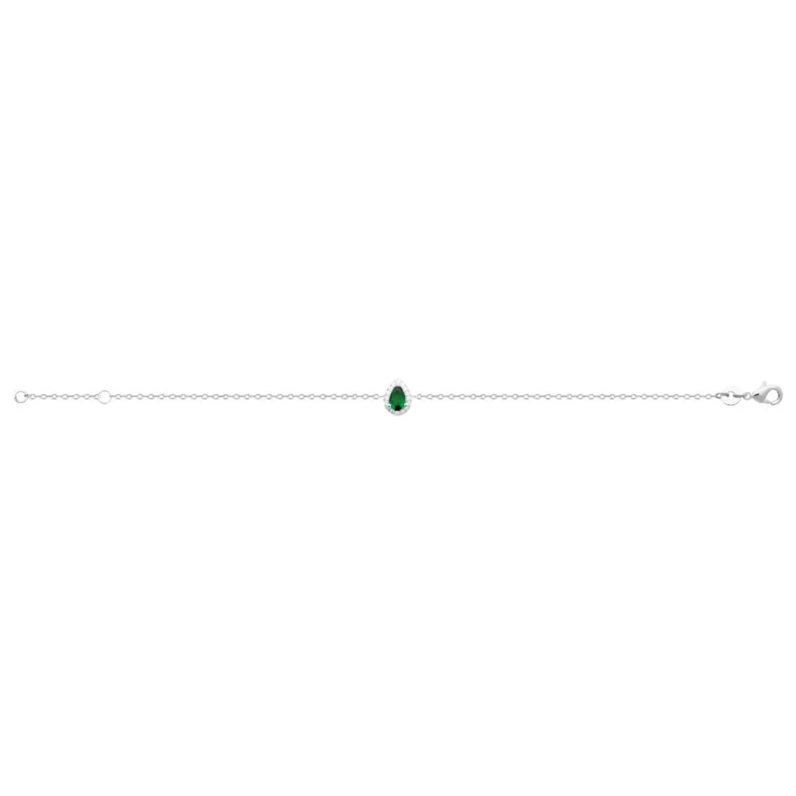 Maison de la Bijouterie Bracelet femme argent pierre goutte verte VW3UUYZV | Femme Bracelet