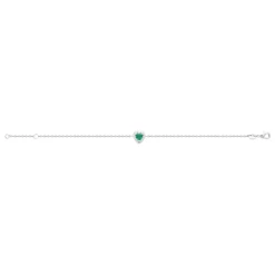 Maison de la Bijouterie Bracelet femme argent pierre verte coeur VW3UVVZV | Femme Bracelet