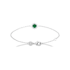 Maison de la Bijouterie Bracelet femme argent pierre verte VW3UWZZV | Femme Bracelet