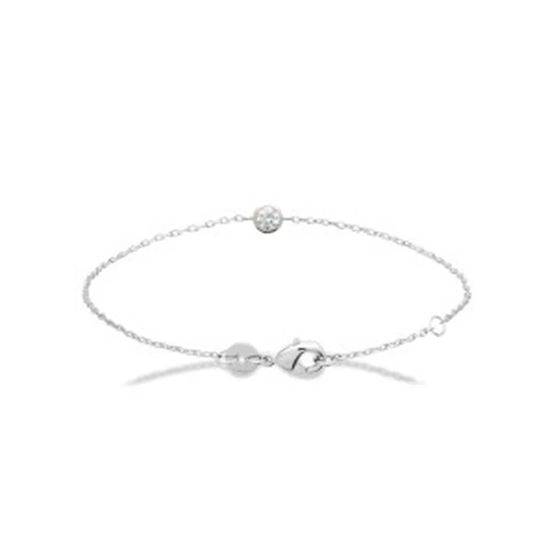 Maison de la Bijouterie Bracelet femme argent rhodié blanc serti griffe classique - VW3004ZV | Femme Bracelet