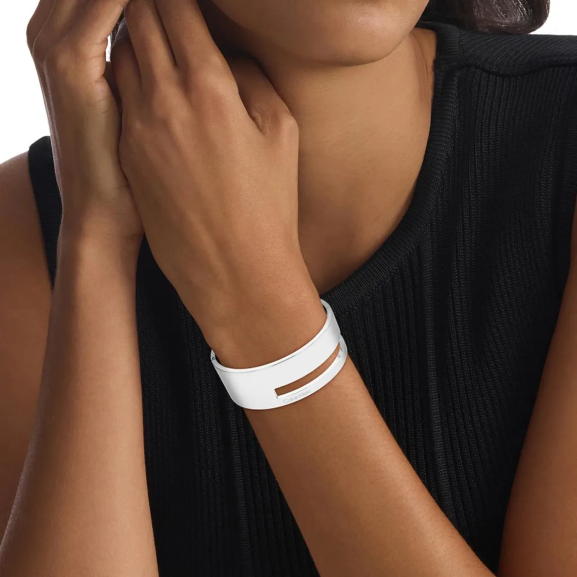 Calvin Klein Bijoux Bracelet Femme Geometric Essentials Sculptural - 35000674 Acier Argent | Femme Bracelet