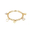 Maison de la Bijouterie Bracelet femme coeurs plaqué or Oxyde de Zirconium blanc serti griffe - UW0UWYZU | Femme Bracelet