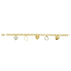 Maison de la Bijouterie Bracelet femme coeurs plaqué or Oxyde de Zirconium blanc serti griffe - UW0UWYZU | Femme Bracelet