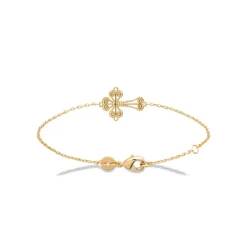 Maison de la Bijouterie Bracelet femme croix fantaisie plaqué or UYYZZ3ZV | Femme Bracelet
