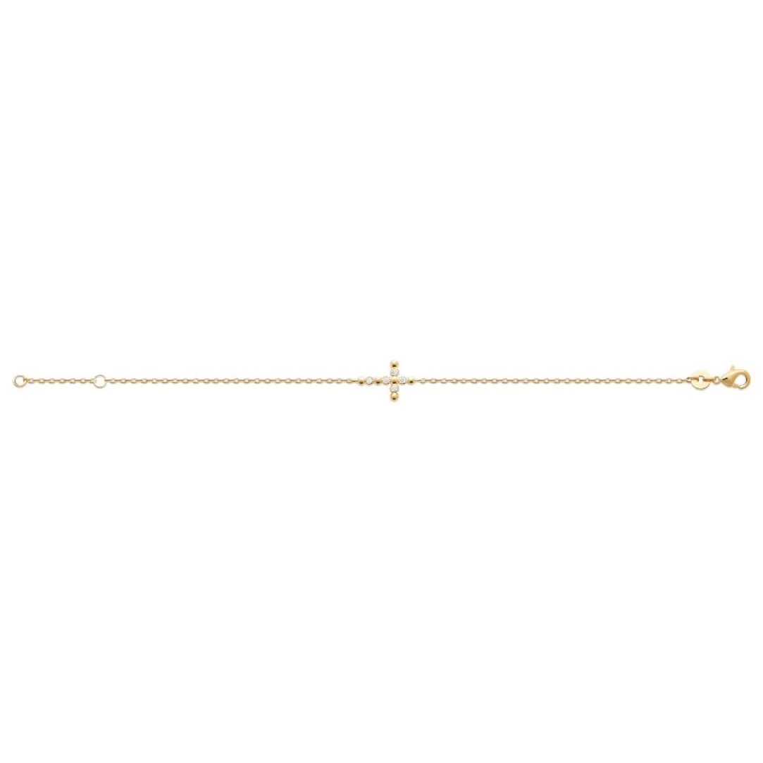 Maison de la Bijouterie Bracelet femme croix oxyde de zirconium plaqué or UW3U46ZV | Femme Bracelet