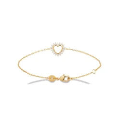 Maison de la Bijouterie Bracelet femme cœur fantaisie plaqué or UW3U63ZV | Femme Bracelet