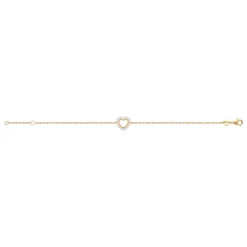 Maison de la Bijouterie Bracelet femme cœur fantaisie plaqué or UW3U63ZV | Femme Bracelet