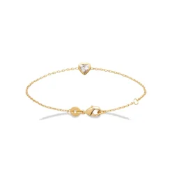Maison de la Bijouterie Bracelet femme cœur oxyde zirconium plaqué or UWZZV0ZV | Femme Bracelet