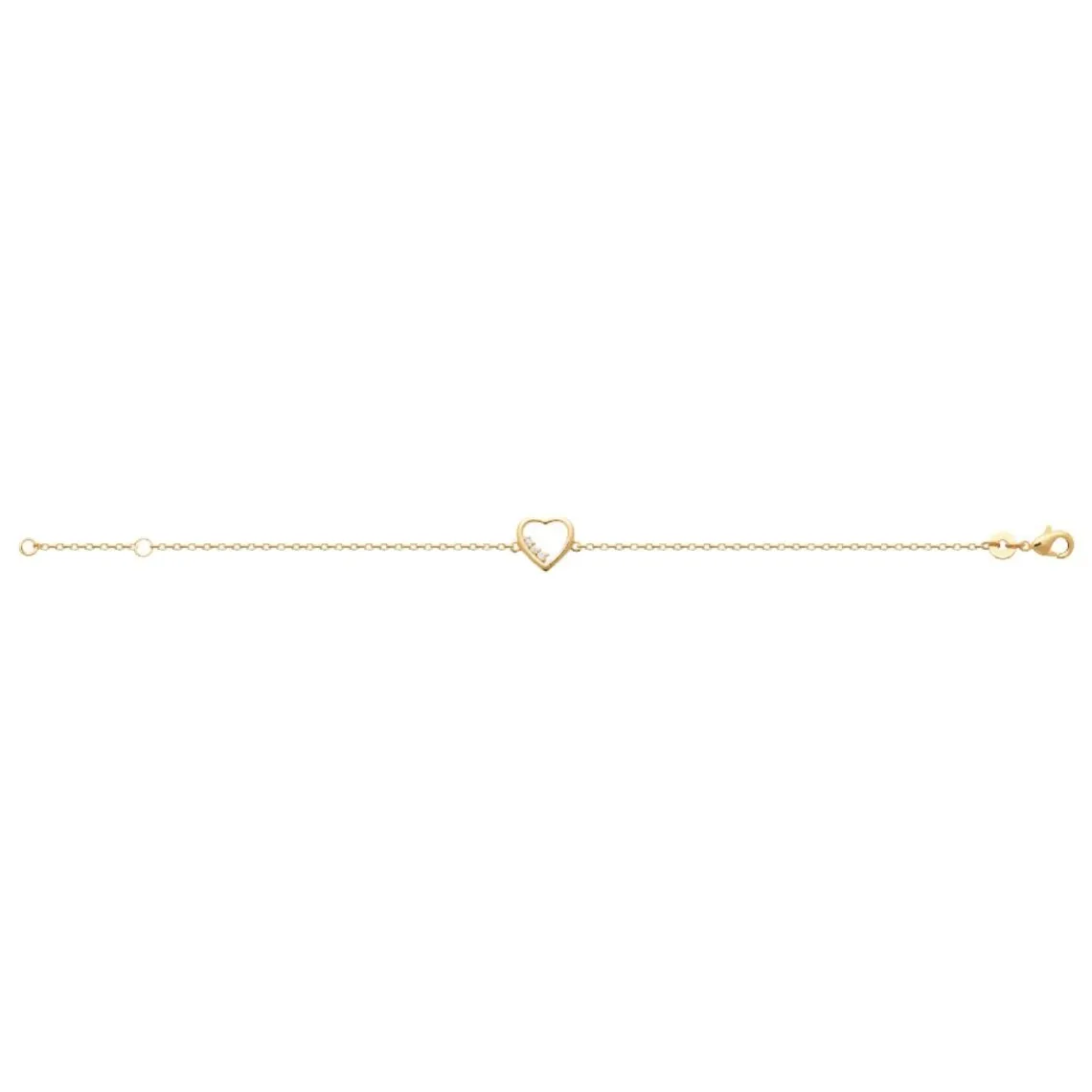 Maison de la Bijouterie Bracelet femme cœur plaqué or UWZ3Y0ZV | Femme Bracelet