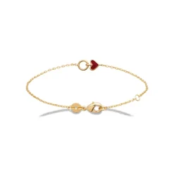 Maison de la Bijouterie Bracelet femme cœur rouge fantaisie plaqué or UYZU05ZV | Femme Bracelet