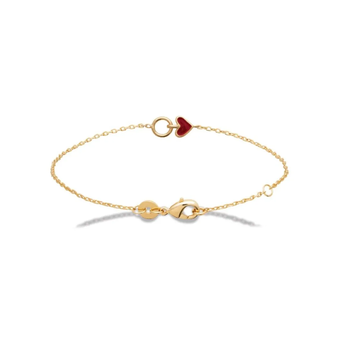 Maison de la Bijouterie Bracelet femme cœur rouge fantaisie plaqué or UYZU05ZV | Femme Bracelet