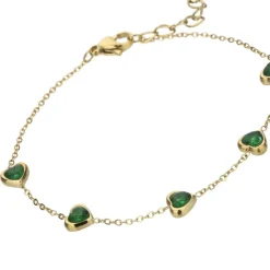 Emily Westwood Bijoux Bracelet femme Emily Westwood EWB23078G - Acier Doré et Vert | Femme Bracelet