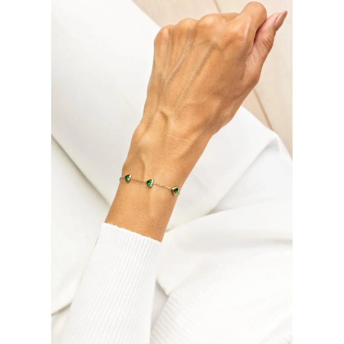 Emily Westwood Bijoux Bracelet femme Emily Westwood EWB23078G - Acier Doré et Vert | Femme Bracelet