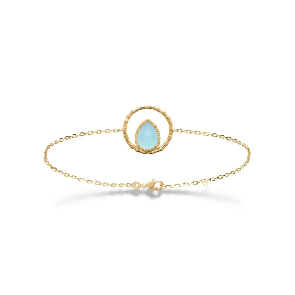Maison de la Bijouterie Bracelet femme fantaisie agate bleue plaqué or UW3YU3ZV | Femme Bracelet