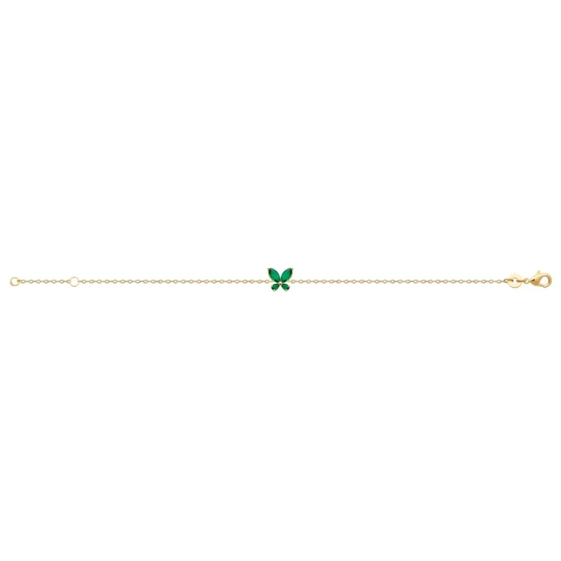Maison de la Bijouterie Bracelet femme fantaisie oxyde verte plaqué or UW3VV4ZV | Femme Bracelet