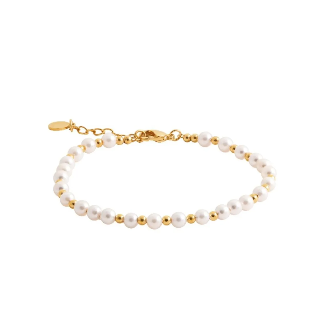 Maison de la Bijouterie Bracelet femme fantaisie perles blanches plaqué or UW3430ZV | Femme Bracelet