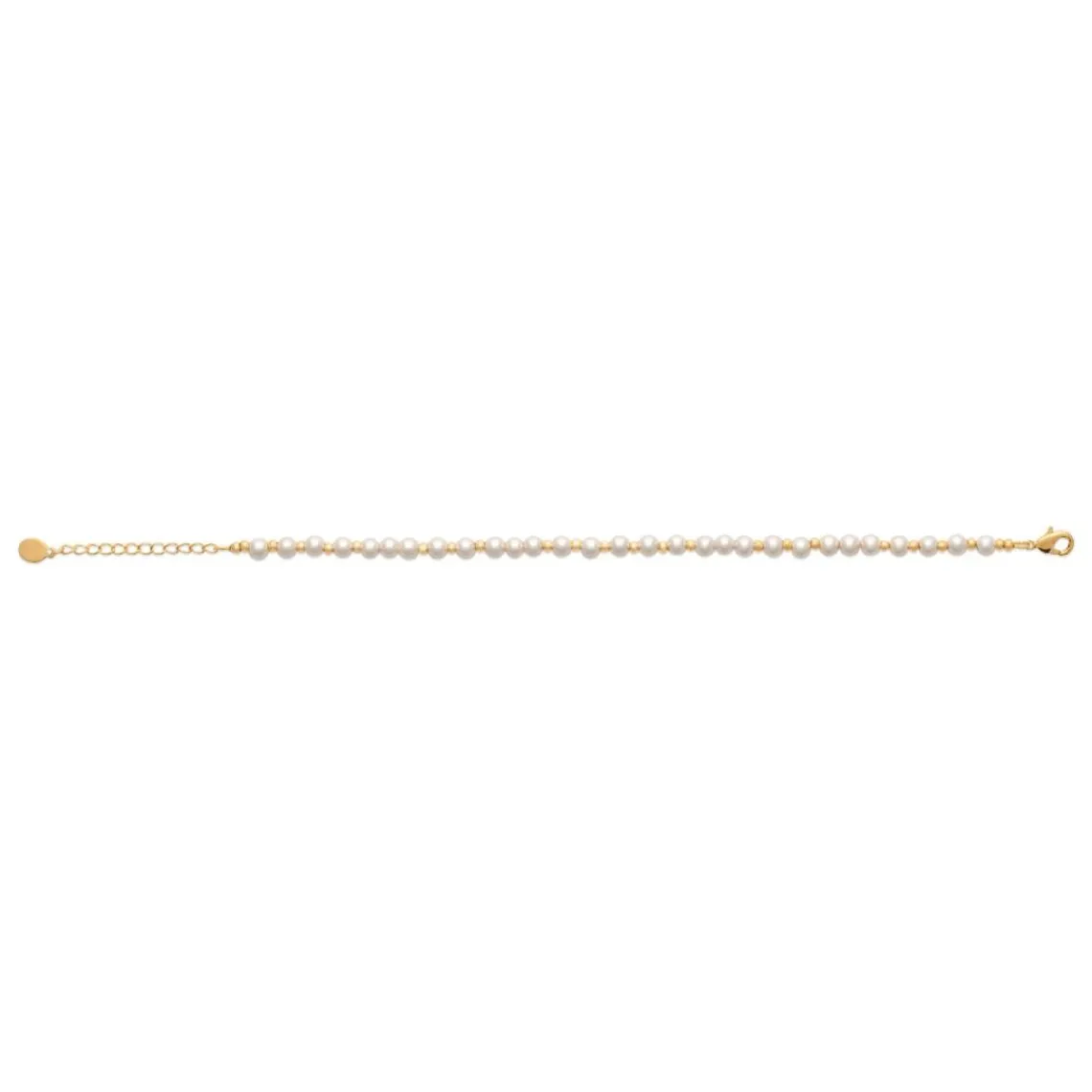 Maison de la Bijouterie Bracelet femme fantaisie perles blanches plaqué or UW3430ZV | Femme Bracelet