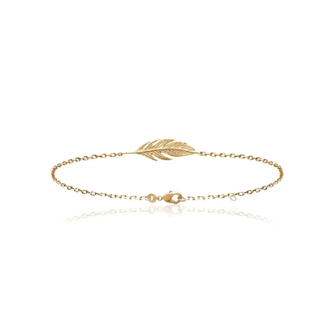 Maison de la Bijouterie Bracelet Femme fantaisie plume plaqué or UYZ353ZV | Femme Bracelet