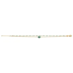 Maison de la Bijouterie Bracelet femme fantaisie quartzite vert plaqué or UW3Y35ZV | Femme Bracelet