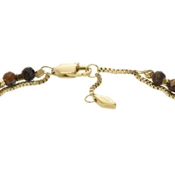 Fossil Bijoux Bracelet Femme - JF04683710 - Acier,Laiton Doré,Marron | Femme Bracelet