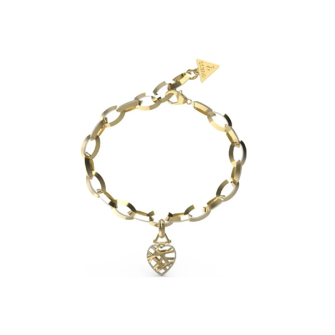 Guess Bijoux Bracelet Femme JUBB03094JWYGS - HEART CAGE Acier Doré | Femme Bracelet
